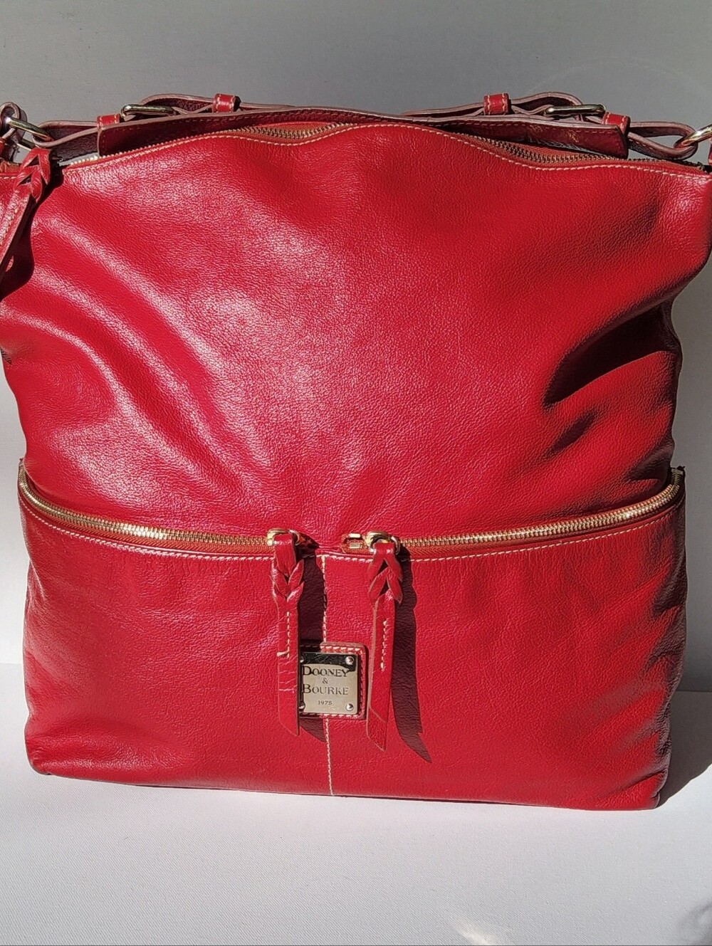 Dooney & Bourke Extra Large Red Tote Leather Shoulder Bag
